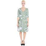 Green Abstract Fractal Background Texture Wrap Up Cocktail Dress