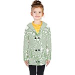 Green Abstract Fractal Background Texture Kids  Double Breasted Button Coat