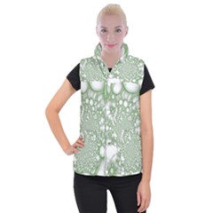 Green Abstract Fractal Background Texture Women s Button Up Vest from ArtsNow.com
