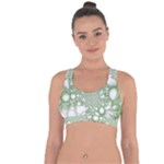 Green Abstract Fractal Background Texture Cross String Back Sports Bra