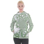 Green Abstract Fractal Background Texture Women s Hooded Pullover