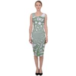 Green Abstract Fractal Background Texture Sleeveless Pencil Dress