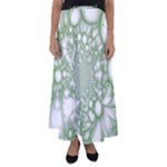 Green Abstract Fractal Background Texture Flared Maxi Skirt