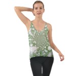 Green Abstract Fractal Background Texture Chiffon Cami