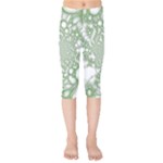 Green Abstract Fractal Background Texture Kids  Capri Leggings 