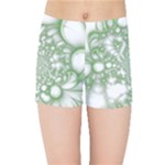 Green Abstract Fractal Background Texture Kids  Sports Shorts