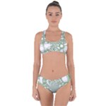 Green Abstract Fractal Background Texture Criss Cross Bikini Set