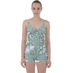 Green Abstract Fractal Background Texture Tie Front Two Piece Tankini