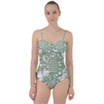 Green Abstract Fractal Background Texture Sweetheart Tankini Set