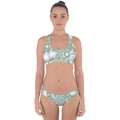 Green Abstract Fractal Background Texture Cross Back Hipster Bikini Set from ArtsNow.com