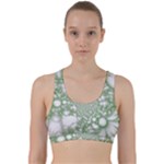 Green Abstract Fractal Background Texture Back Weave Sports Bra