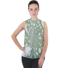 Mock Neck Chiffon Sleeveless Top 
