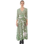 Green Abstract Fractal Background Texture Button Up Boho Maxi Dress