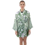 Green Abstract Fractal Background Texture Long Sleeve Satin Kimono