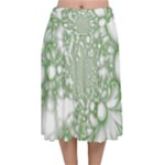 Green Abstract Fractal Background Texture Velvet Flared Midi Skirt