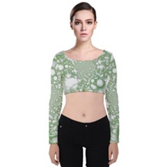 Velvet Long Sleeve Crop Top 