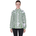 Green Abstract Fractal Background Texture Women s High Neck Windbreaker