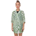 Green Abstract Fractal Background Texture Half Sleeve Chiffon Kimono