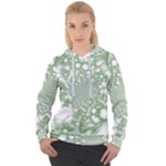 Green Abstract Fractal Background Texture Women s Overhead Hoodie