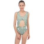 Green Abstract Fractal Background Texture Center Cut Out Swimsuit