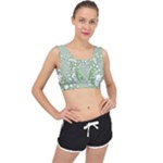 Green Abstract Fractal Background Texture V-Back Sports Bra