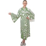 Green Abstract Fractal Background Texture Maxi Velour Kimono