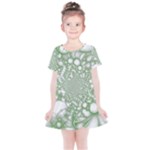 Green Abstract Fractal Background Texture Kids  Simple Cotton Dress