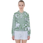 Green Abstract Fractal Background Texture Women s Tie Up Sweat