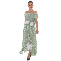 Off Shoulder Open Front Chiffon Dress 