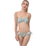 Green Abstract Fractal Background Texture Twist Bandeau Bikini Set