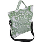 Green Abstract Fractal Background Texture Fold Over Handle Tote Bag