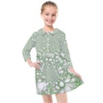 Green Abstract Fractal Background Texture Kids  Quarter Sleeve Shirt Dress