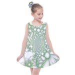 Green Abstract Fractal Background Texture Kids  Summer Dress