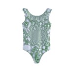 Green Abstract Fractal Background Texture Kids  Frill Swimsuit