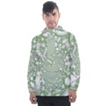 Green Abstract Fractal Background Texture Men s Front Pocket Pullover Windbreaker