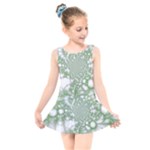 Green Abstract Fractal Background Texture Kids  Skater Dress Swimsuit