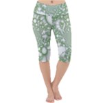 Green Abstract Fractal Background Texture Lightweight Velour Cropped Yoga Leggings