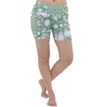 Green Abstract Fractal Background Texture Lightweight Velour Yoga Shorts