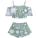 Green Abstract Fractal Background Texture Kids  Off Shoulder Skirt Bikini