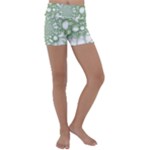 Green Abstract Fractal Background Texture Kids  Lightweight Velour Yoga Shorts