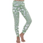 Green Abstract Fractal Background Texture Kids  Lightweight Velour Classic Yoga Leggings