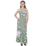 Green Abstract Fractal Background Texture Sleeveless Velour Maxi Dress