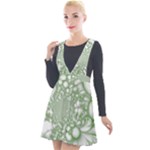 Green Abstract Fractal Background Texture Plunge Pinafore Velour Dress