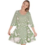 Green Abstract Fractal Background Texture Velour Kimono Dress