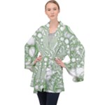 Green Abstract Fractal Background Texture Long Sleeve Velvet Kimono 