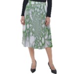 Green Abstract Fractal Background Texture Classic Velour Midi Skirt 