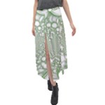 Green Abstract Fractal Background Texture Velour Split Maxi Skirt