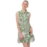 Green Abstract Fractal Background Texture Sleeveless Shirt Dress