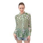 Green Abstract Fractal Background Texture Long Sleeve Chiffon Shirt