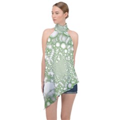 Halter Asymmetric Satin Top 